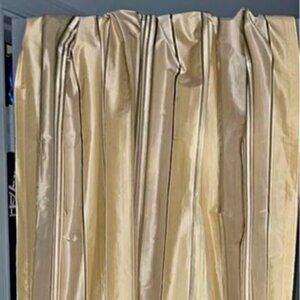 4 Linen & Things 40W x 94L 100% Silk Stripes Dupioni Rod Pocketed Drapery Panels